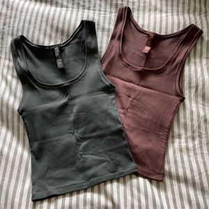 Two Skims cotton rib tanks